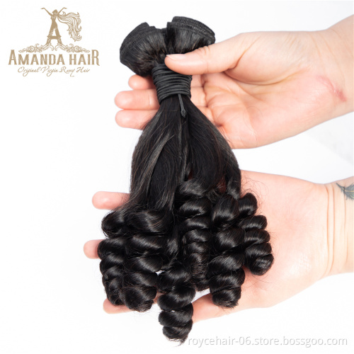 Amanda 7A  8A 9A 10A 11A Double Drawn Virgin Fumi Brazilian Human hair extensions Loose wave